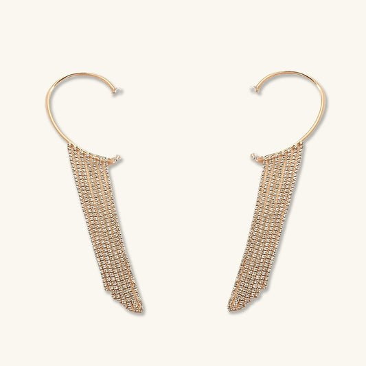 Luxurious Diamond Curtain Earrings