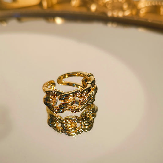 French woven gold ring