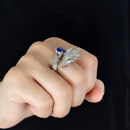 Light Luxury Gemstone Real Dragon Ring