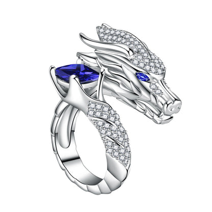 Light Luxury Gemstone Real Dragon Ring