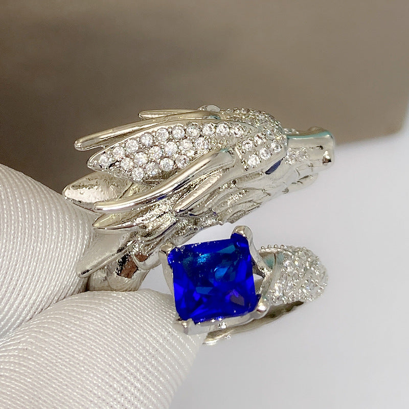 Light Luxury Gemstone Real Dragon Ring