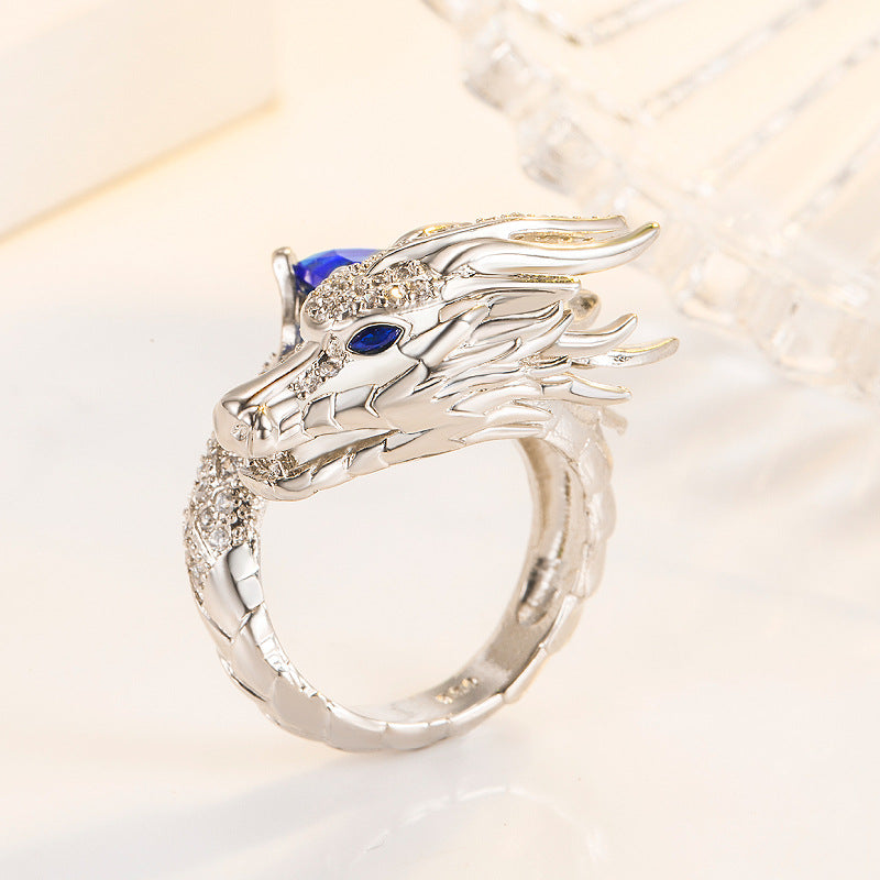 Light Luxury Gemstone Real Dragon Ring