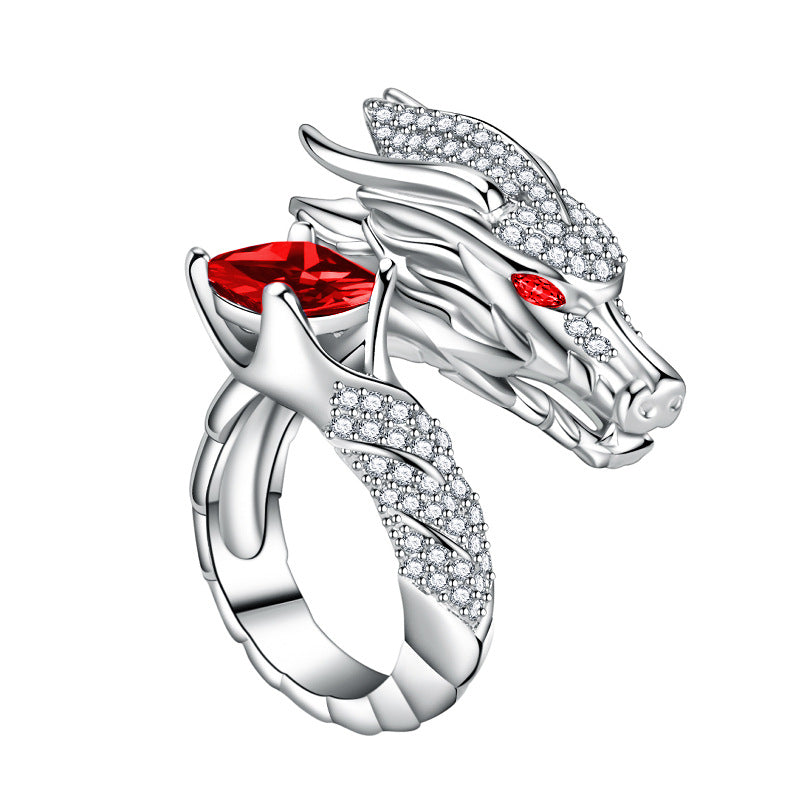 Light Luxury Gemstone Real Dragon Ring